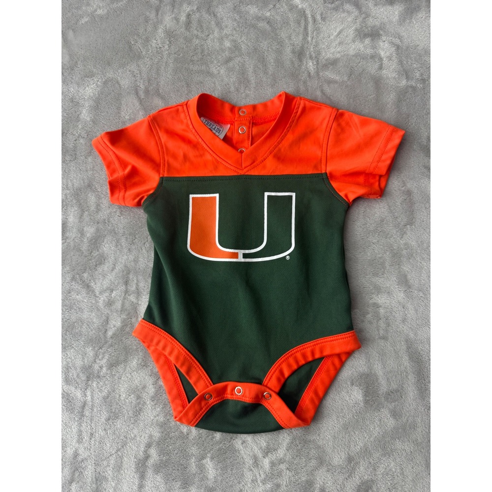 Creative Threads Miami Hurricanes NCAA Infant Bodysuit Orange Green Jersey 00